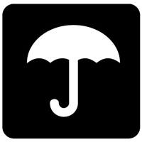 KEEP OUT OF RAIN SYMBOL 