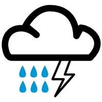 RAIN AND THUNDER STORM SYMBOL 