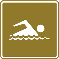 SWIMMING TOURIST SIGN 